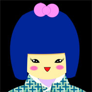 Blue Kokeshi Doll